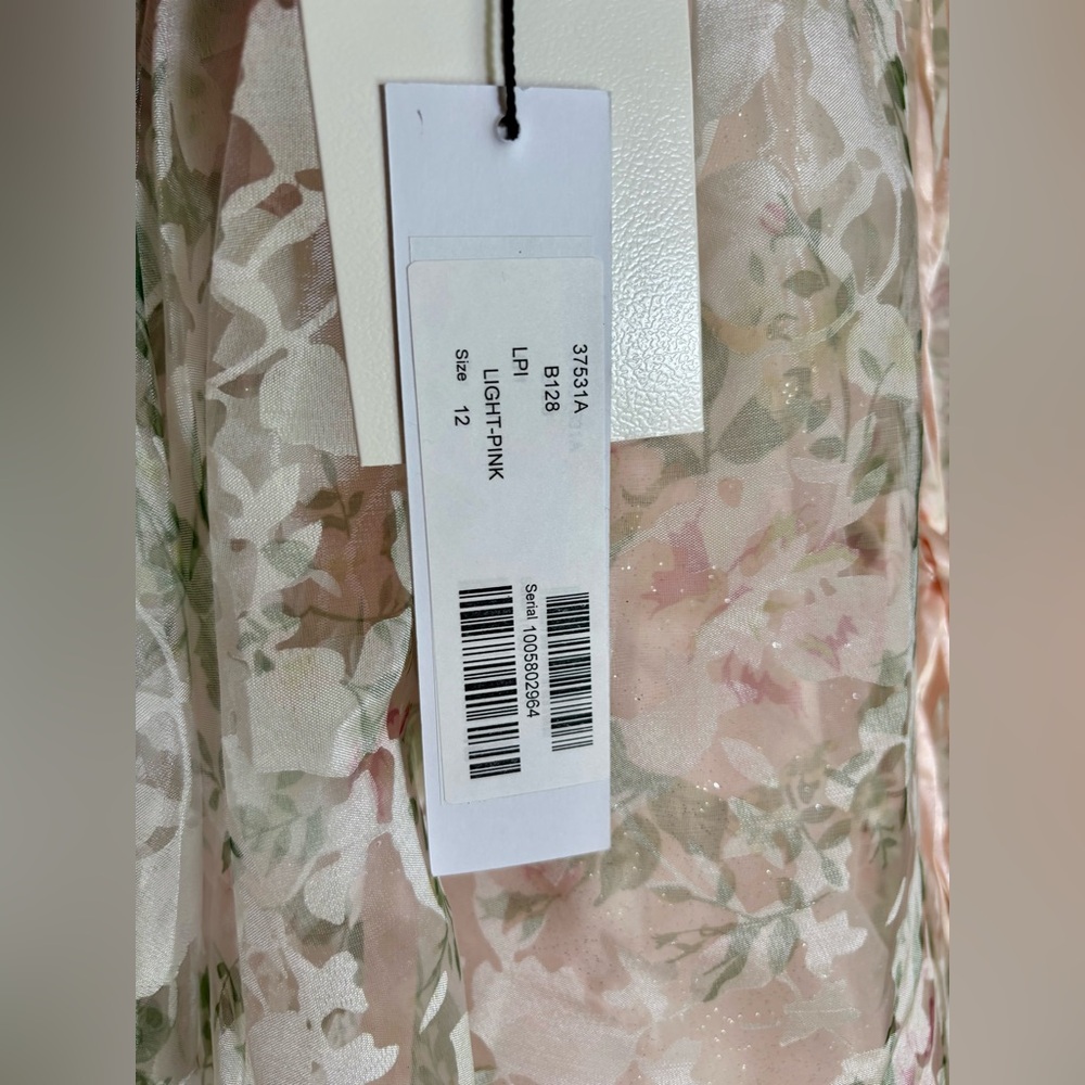 NWT Jovani Light Pink Floral A Line 37531 Gown 12 - Picture 13 of 13